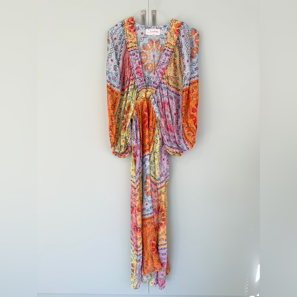 SUNDRESS x REVOLVE Tiya Dress In Saint Tropez Patchwork Print Size M/L - Picture 2 of 8